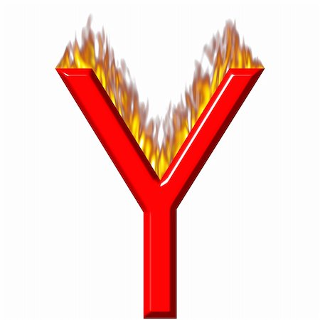 simsearch:400-04876498,k - 3d letter Y on fire isolated in white Photographie de stock - Aubaine LD & Abonnement, Code: 400-04876500