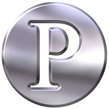 simsearch:400-05337866,k - 3d silver letter P isolated in white Stock Photo - Budget Royalty-Free & Subscription, Code: 400-04876515