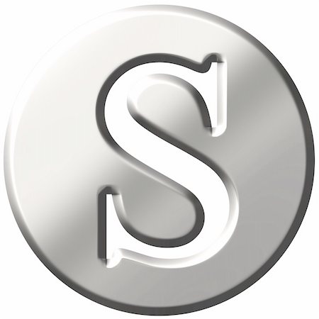 simsearch:400-05076633,k - 3d steel letter S isolated in white Foto de stock - Royalty-Free Super Valor e Assinatura, Número: 400-04876527