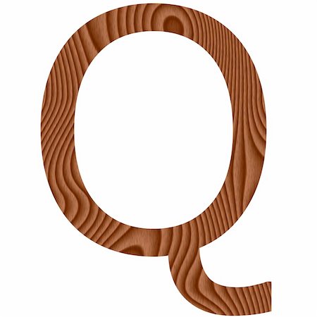 simsearch:400-05337894,k - Wooden letter Q isolated in white Stock Photo - Budget Royalty-Free & Subscription, Code: 400-04876535
