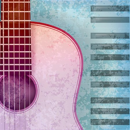simsearch:400-04767338,k - abstract blue grunge background with acoustic guitar and piano Stockbilder - Microstock & Abonnement, Bildnummer: 400-04876747