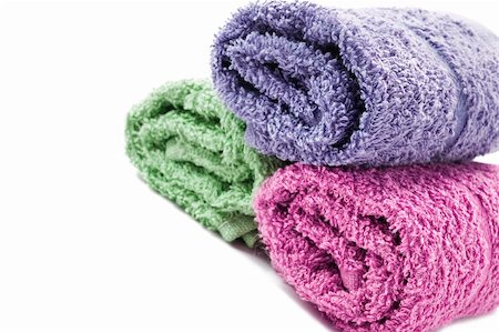 simsearch:400-04501066,k - Fresh rolled up towels on a white background Stock Photo - Budget Royalty-Free & Subscription, Code: 400-04876968