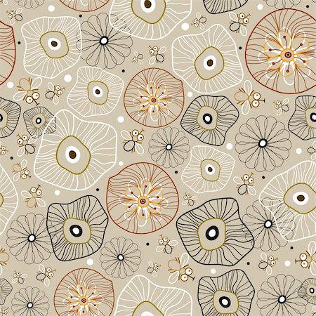 seamless abstract design with flies on a brown background Stock Photo - Budget Royalty-Free & Subscription, Code: 400-04877016