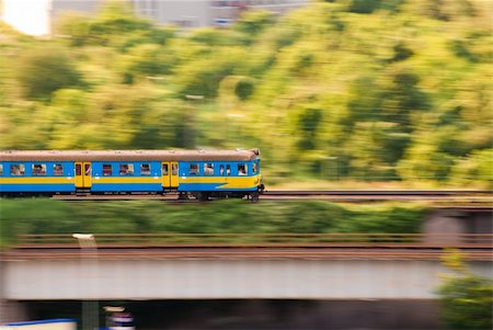 blue and yellow fast electric train Stock Photo - Budget Royalty-Free & Subscription, Code: 400-04877254