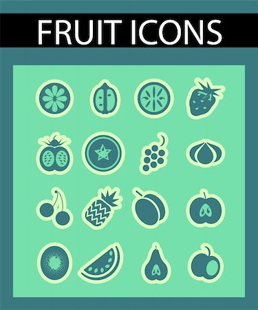 Fruit icon set Foto de stock - Royalty-Free Super Valor e Assinatura, Número: 400-04877489