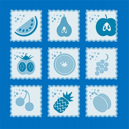 Fruit stamp vector collection /Fruits Collection - Set of Various Design Elements Stock Photo - Budget Royalty-Free & Subscription, Code: 400-04877502