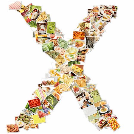 simsearch:400-04394635,k - Letter X with Food Collage Concept Art Foto de stock - Royalty-Free Super Valor e Assinatura, Número: 400-04877993