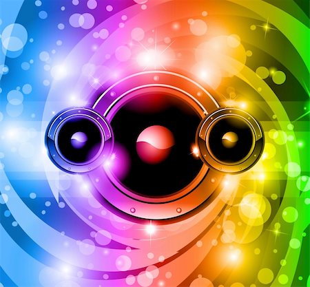 Abstract disco music background for nightlife event flyer or party poster with rainbow colors! Stock Photo - Budget Royalty-Free & Subscription, Code: 400-04878087