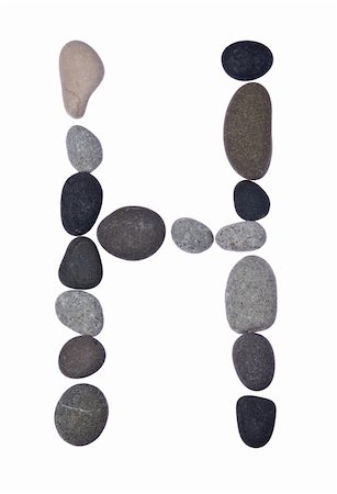 collection of letters of sea stones close-up isolated on white background Stock Photo - Budget Royalty-Free & Subscription, Code: 400-04878245