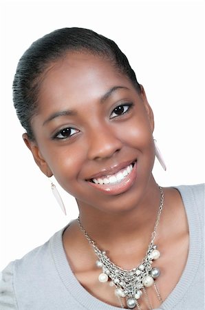 simsearch:400-04869308,k - A very beautiful African American black woman teenager with a big smile Stockbilder - Microstock & Abonnement, Bildnummer: 400-04878301