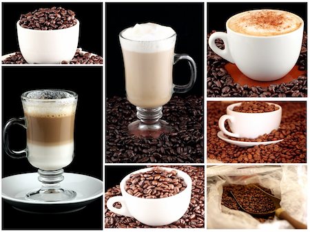 Collage of cups of coffee Stock Photo - Budget Royalty-Free & Subscription, Code: 400-04878489