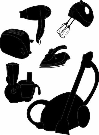 simsearch:400-07915731,k - household appliances silhouettes - vector Stock Photo - Budget Royalty-Free & Subscription, Code: 400-04878549