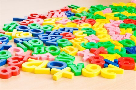 Children letters and digits on the table Stock Photo - Budget Royalty-Free & Subscription, Code: 400-04878709
