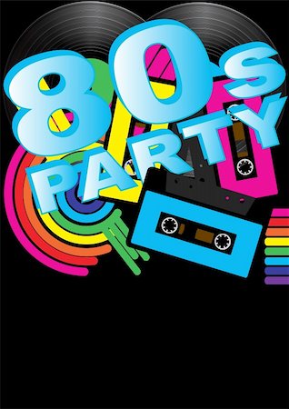 design background for club - Abstract Background - Vintage Vinyl Records, Audio Tapes and 80s Party Sign Stock Photo - Budget Royalty-Free & Subscription, Code: 400-04879076