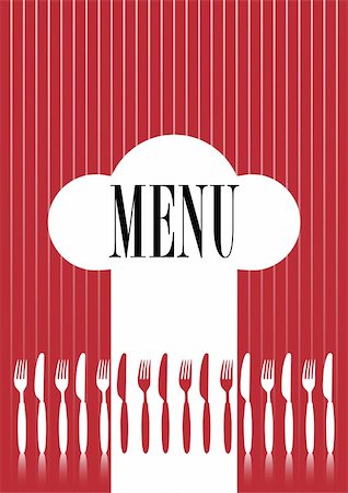 simsearch:400-04393497,k - Menu Card Background -  Cutlery and Menu Sign on Dark Red Background Stock Photo - Budget Royalty-Free & Subscription, Code: 400-04879094