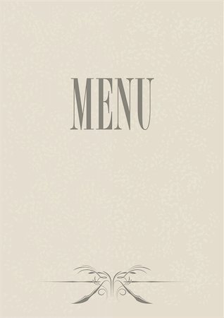 Menu Card Design - Menu Sign on Aged Paper Stock Photo - Budget Royalty-Free & Subscription, Code: 400-04879099
