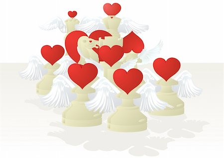 Abstract chess pieces. Illustration on a white background. Foto de stock - Super Valor sin royalties y Suscripción, Código: 400-04879387