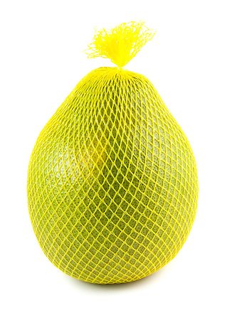 Pomelo fruit wrapped in a yellow plastic isolated on white Stock Photo - Budget Royalty-Free & Subscription, Code: 400-04879639