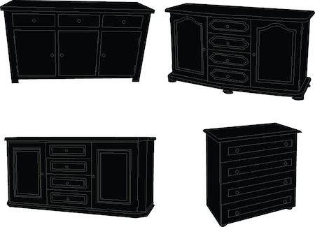 dressers table - commode in color collection - vector Stock Photo - Budget Royalty-Free & Subscription, Code: 400-04879631