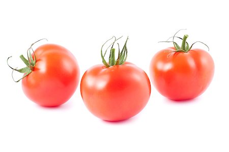 simsearch:400-04902993,k - Three fresh ripe tomatoes isolated on white background Stockbilder - Microstock & Abonnement, Bildnummer: 400-04879722