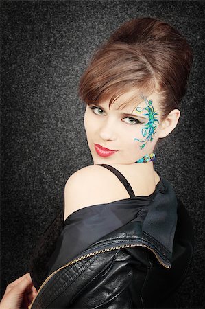 portrait woman with the body art on face Photographie de stock - Aubaine LD & Abonnement, Code: 400-04879766