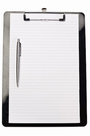 simsearch:400-04663106,k - Pen on the left of note pad on a white background Stock Photo - Budget Royalty-Free & Subscription, Code: 400-04870114