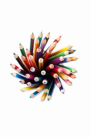 simsearch:400-04870193,k - Color pencils on a white background Stock Photo - Budget Royalty-Free & Subscription, Code: 400-04870127
