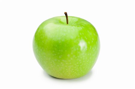 Green apple on a white background Stock Photo - Budget Royalty-Free & Subscription, Code: 400-04870154