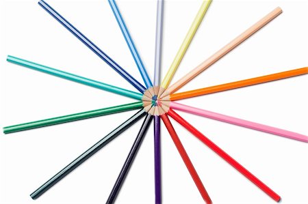 simsearch:400-04870193,k - Color pencils in star on a white background Stock Photo - Budget Royalty-Free & Subscription, Code: 400-04870168
