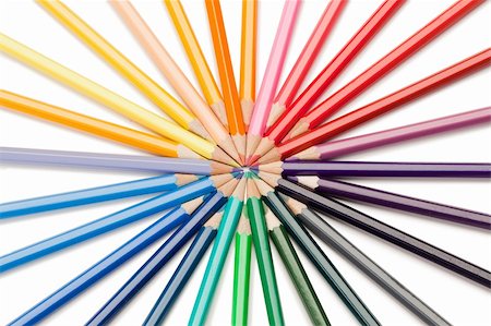 simsearch:400-04870193,k - Top view of color pencils star on a white background Stock Photo - Budget Royalty-Free & Subscription, Code: 400-04870177