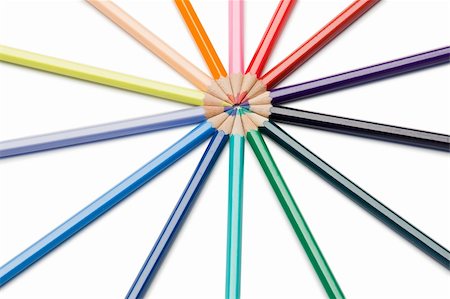 simsearch:400-04870193,k - Color pencils rose-window on a white background Stock Photo - Budget Royalty-Free & Subscription, Code: 400-04870172