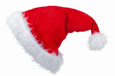 simsearch:400-08409193,k - Christmas hat on a white background Fotografie stock - Microstock e Abbonamento, Codice: 400-04870185