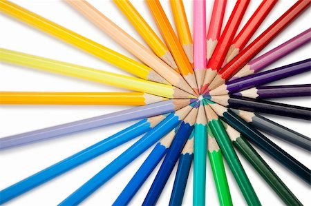 simsearch:400-04870193,k - Color pencils on a white background Stock Photo - Budget Royalty-Free & Subscription, Code: 400-04870188