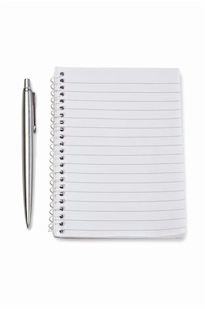 simsearch:400-06172102,k - Notebook and silver pen on a white background Foto de stock - Royalty-Free Super Valor e Assinatura, Número: 400-04870199