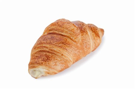 simsearch:400-05704821,k - Golden croissant isolated on a white background Foto de stock - Super Valor sin royalties y Suscripción, Código: 400-04870225