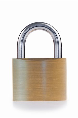 Close golden padlock on a white background Stock Photo - Budget Royalty-Free & Subscription, Code: 400-04870252