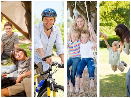Montage of families relaxing outdoors Stock Photo - Budget Royalty-Free & Subscription, Code: 400-04870279