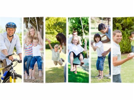 Montage of families spending time together outside Stock Photo - Budget Royalty-Free & Subscription, Code: 400-04870284