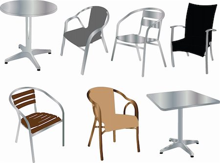 Tables and chairs illustration  -  vector Stock Photo - Budget Royalty-Free & Subscription, Code: 400-04870380