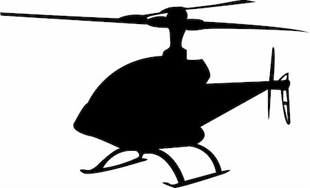 drawing silhouettes of models - helicopter silhouette - vector Stock Photo - Budget Royalty-Free & Subscription, Code: 400-04870464