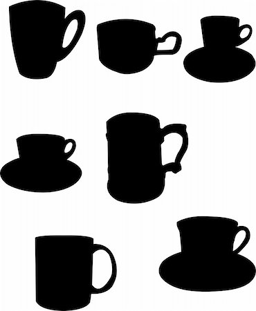 expresso bar - cup of tea and coffee - vector Stock Photo - Budget Royalty-Free & Subscription, Code: 400-04870463