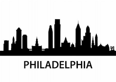 detailed illustration of Philadelphia, Pennsylvania Foto de stock - Super Valor sin royalties y Suscripción, Código: 400-04870471