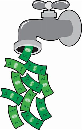 fuente (origen) - A faucet is dripping dollar bills instead of water Foto de stock - Super Valor sin royalties y Suscripción, Código: 400-04870494