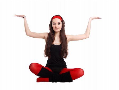Women in yoga style on the white background. Stock Photo - Budget Royalty-Free & Subscription, Code: 400-04870548