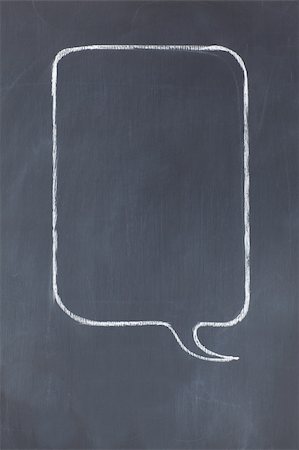 simsearch:400-06203150,k - Empty rectangular speech bubble on a blackboard Fotografie stock - Microstock e Abbonamento, Codice: 400-04870648