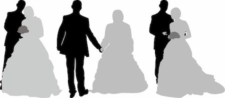 Silhouette bridal couple has a copy in the format of the AI Stock Photo - Budget Royalty-Free & Subscription, Code: 400-04870745