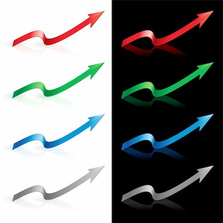 simsearch:400-04730082,k - Colorful ribbon arrows. Illustration on a black and white background Stockbilder - Microstock & Abonnement, Bildnummer: 400-04870863