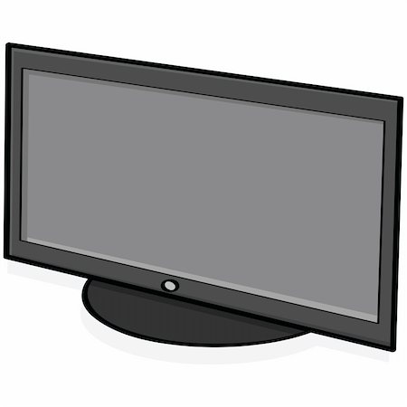simsearch:400-05271794,k - Cartoon illustration showing a high-definition television set Stockbilder - Microstock & Abonnement, Bildnummer: 400-04870953