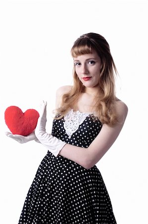 retro pin up girls - My heart - studio shoot of a  stylish girl in style of 50ies Photographie de stock - Aubaine LD & Abonnement, Code: 400-04871182