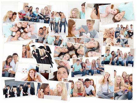 Collage of groups of young people having fun together in various situations Stock Photo - Budget Royalty-Free & Subscription, Code: 400-04871458